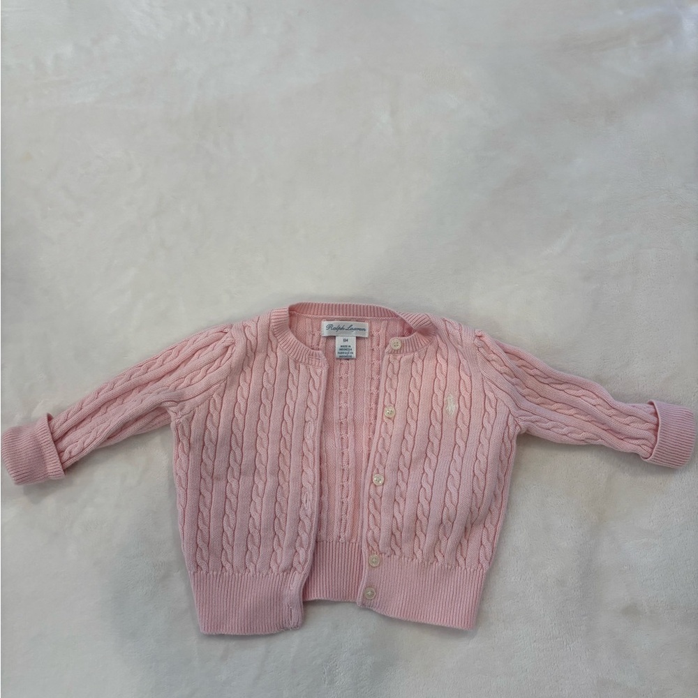 Ralph Lauren Pink Cable Knit Cardigan